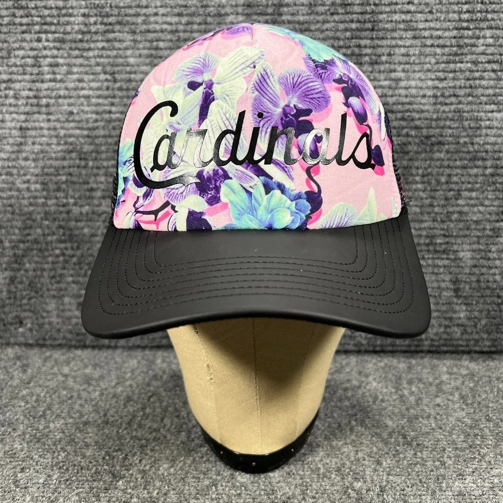 St. Louis Cardinals Cap Hat Womens Trucker Mesh Snap Back Floral OSFM‎ MLB